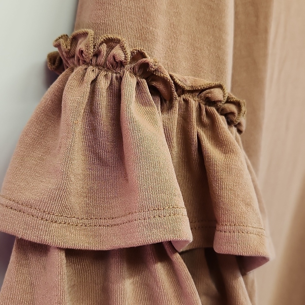 Blushing hearts open front ruffle sleeves light brown NWT - Picture 7 of 7